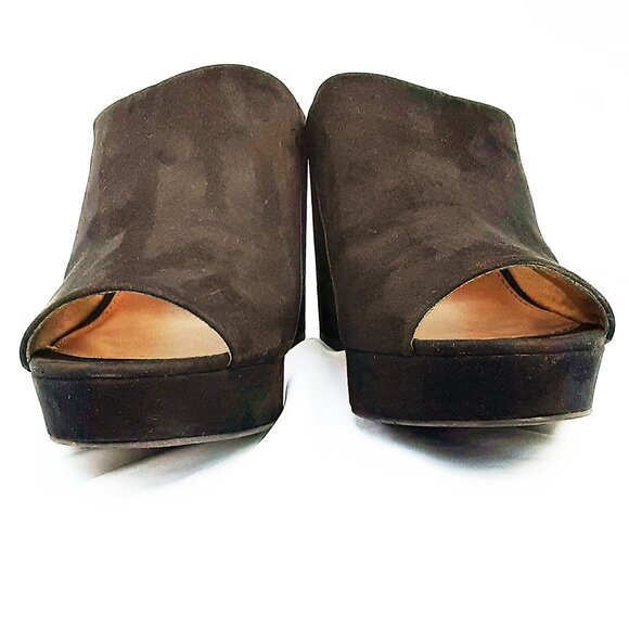 MOSSIMO Black Suede Platform Mules | Size 11M w/Box - Picture 5 of 12